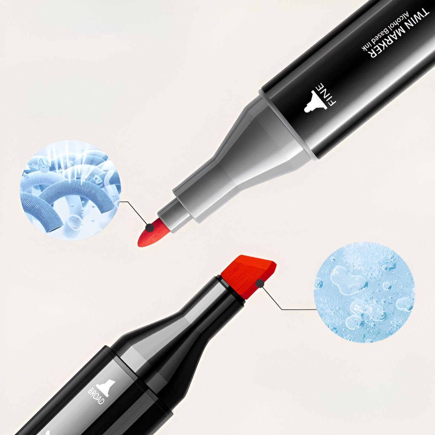 Set 24 Markere cu Alcool Paletă Mare, Capăt Lat și Precise + Geantă – Culori Vibrante