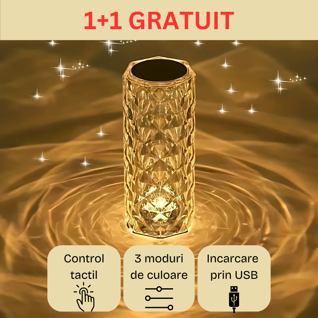 1+1 GRATUIT - Lampa de Cristal cu 3 Moduri