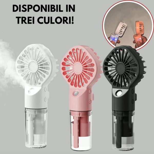 Ventilator Portabil cu Pulverizare Apa si 4 Trepte de Viteza