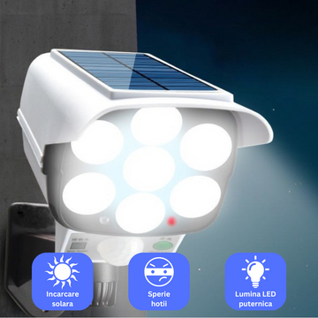 Camera de supraveghere falsa cu incarcare solara si senzor de miscare