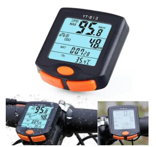 Computer pentru Biciclete, Velogo, Vitezometru, Impermeabil, Wireless, Portocaliu/Negru