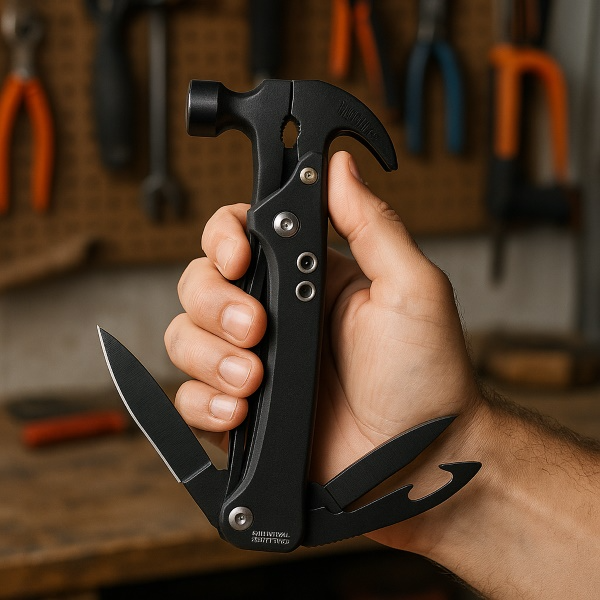 Unealtă Multifuncțională 13‑în‑1 cu Ciocan, Cuțit și Clește | Soluția Completă pentru Reparații, Camping și Supraviețuire