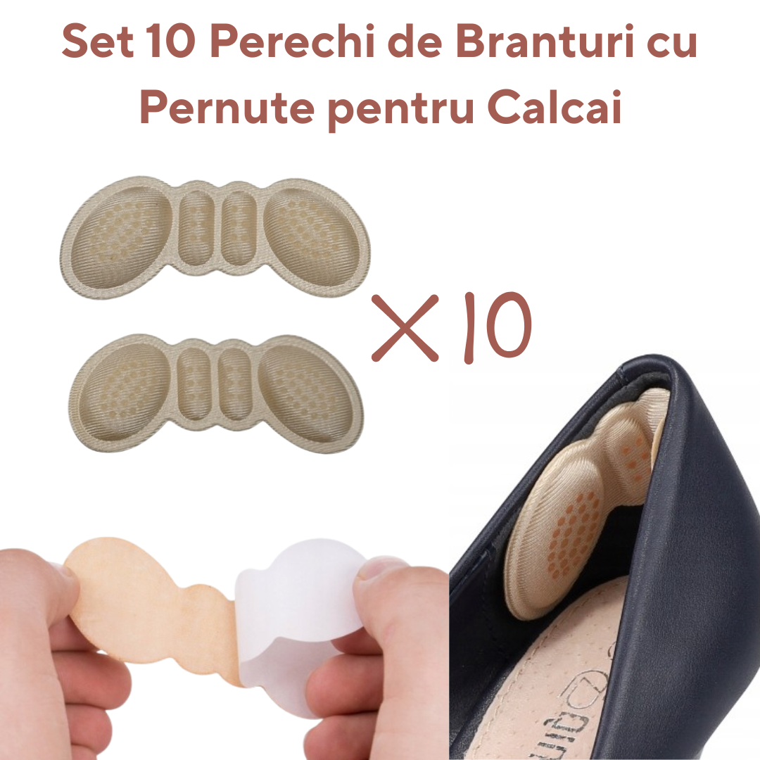 Set 10 Perechi de Branturi cu Pernute pentru Calcai