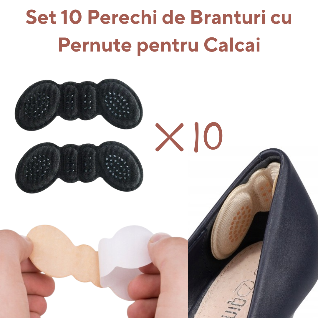 Set 10 Perechi de Branturi cu Pernute pentru Calcai