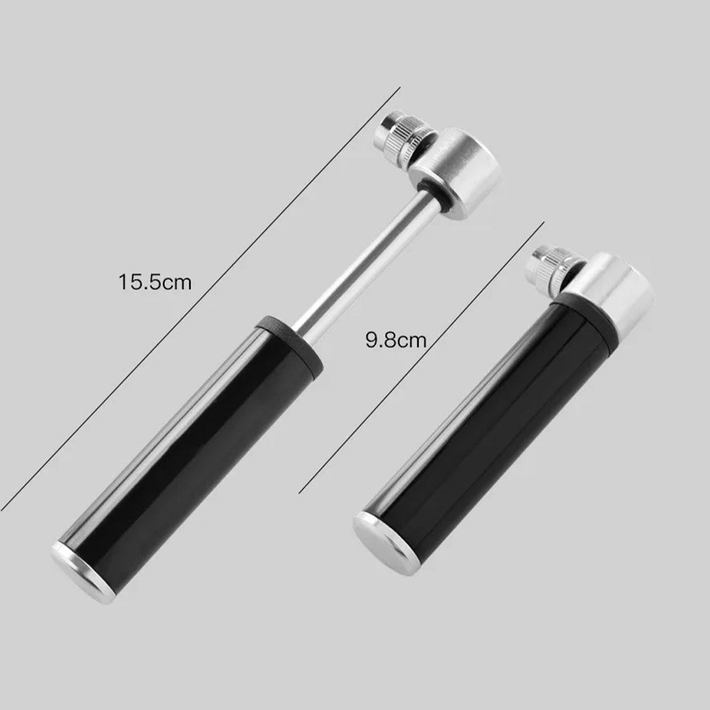 Ръчна помпа за велосипед, 130PSI, 9,8 см, черна