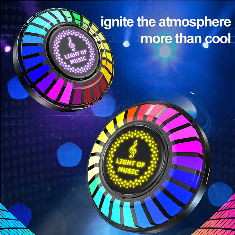 Lumină Ambientală Auto cu Senzor de Sunet și Bază Magnetică – Control prin Aplicație, RGB, USB/Reîncărcabilă