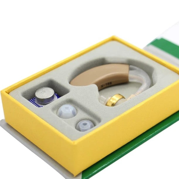 Aparat auditiv în ureche X-168, bej – amplificator sunet cu fixare ușoară