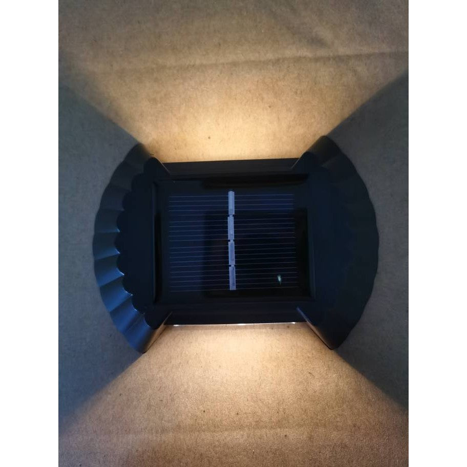 Set 4 aplice solare LED bidirecționale în formă de fundă – IP65, autonomie 8–10 h