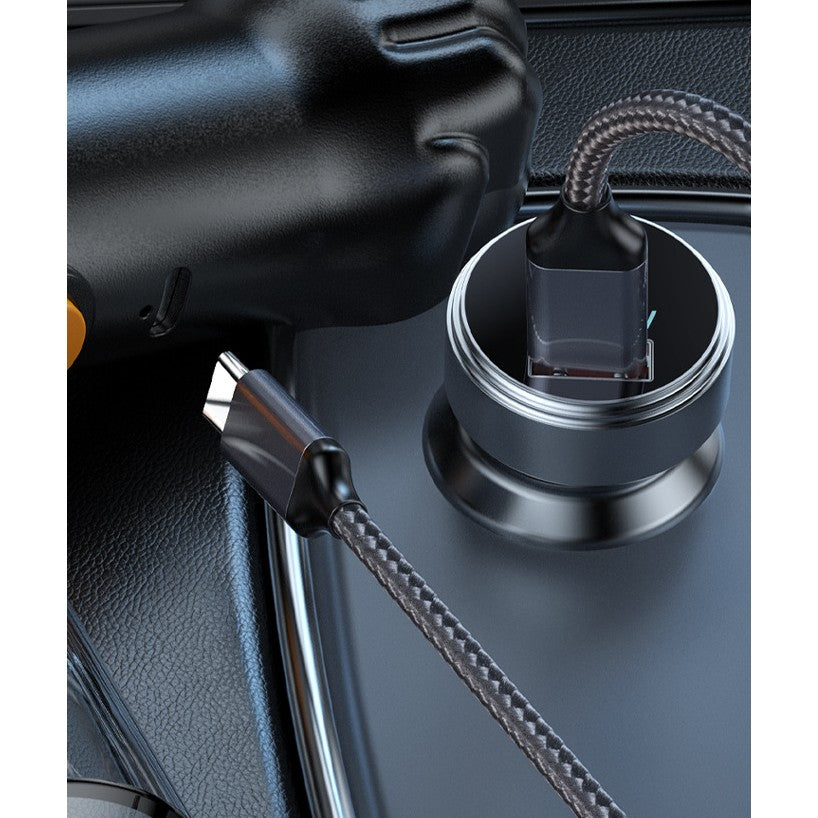 Aspirator auto portabil 4 în 1 fără fir – 120W, umed-uscat, funcție de suflare și umflare