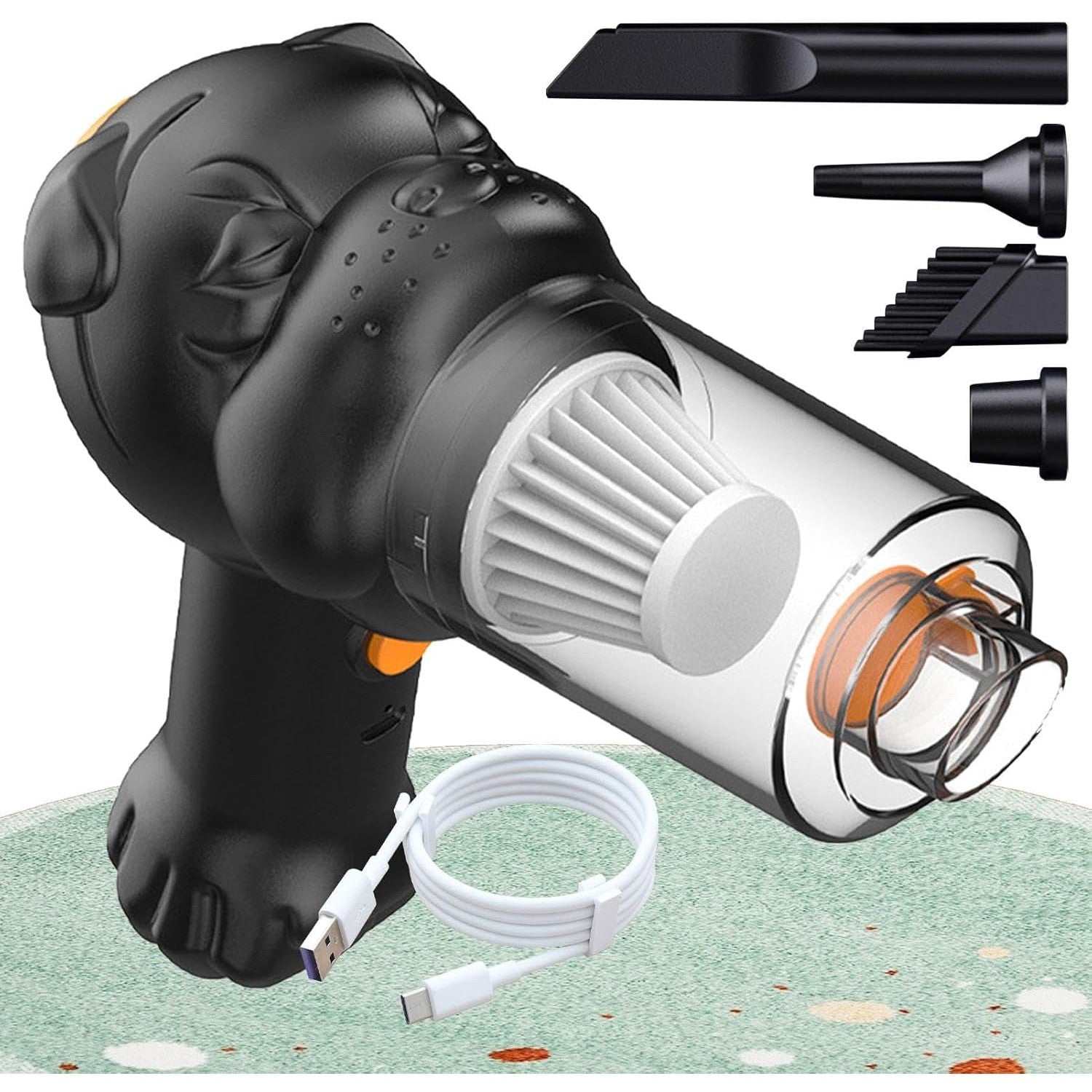 Aspirator auto portabil 4 în 1 fără fir – 120W, umed-uscat, funcție de suflare și umflare