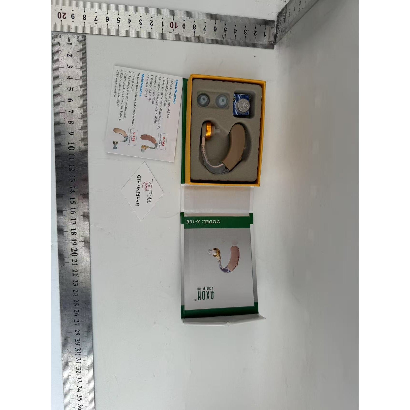 Aparat auditiv în ureche X-168, bej – amplificator sunet cu fixare ușoară