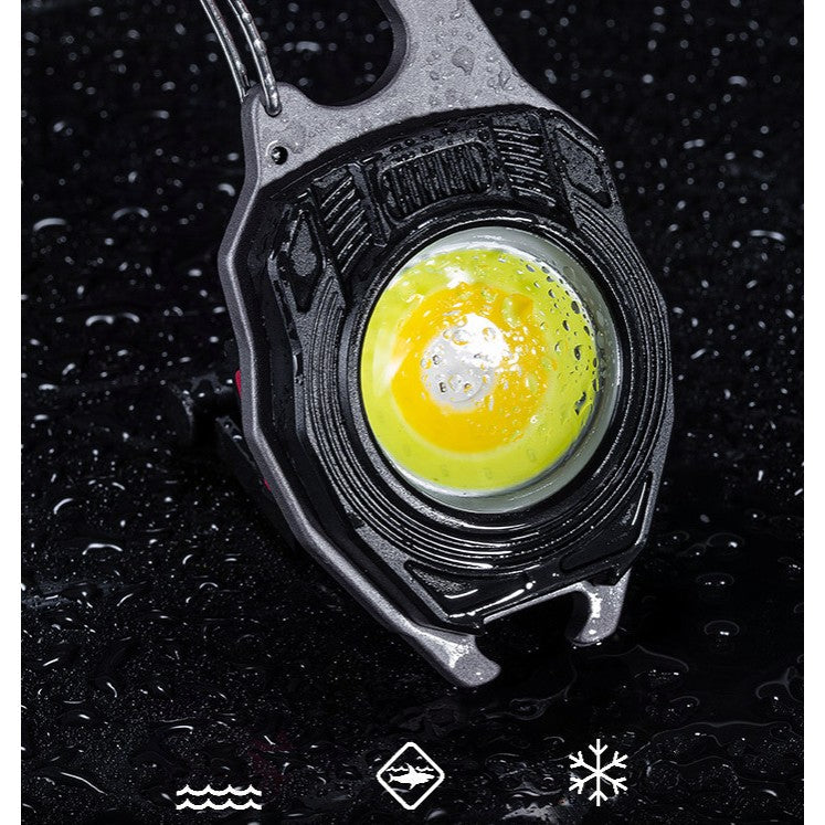 Breloc multifuncțional kit supraviețuire cu lanternă, brichetă și fluier USB