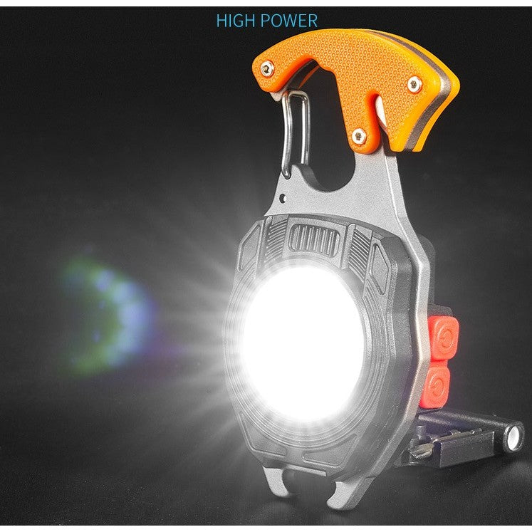 Breloc multifuncțional kit supraviețuire cu lanternă, brichetă și fluier USB