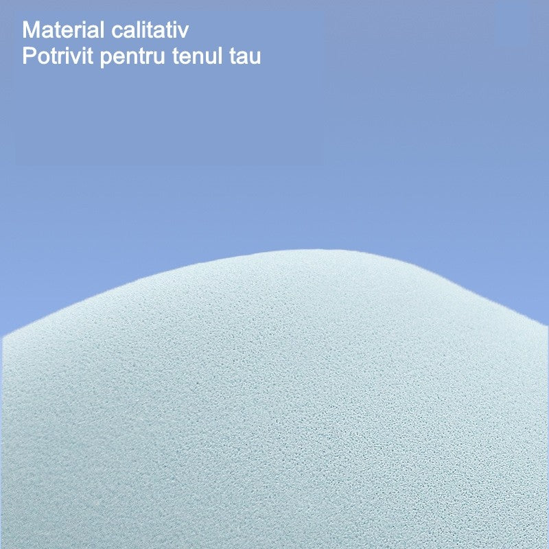 Burete de machiaj triunghiular reutilizabil – aplicator pentru fond de ten umed sau uscat, albastru