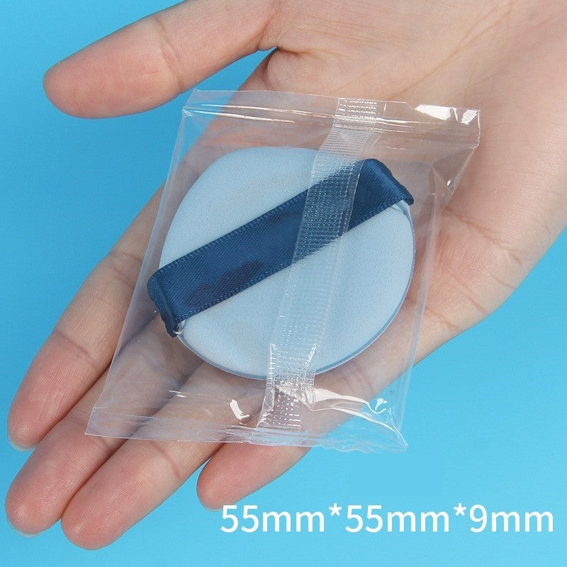 Burete de machiaj triunghiular reutilizabil – aplicator pentru fond de ten umed sau uscat, albastru