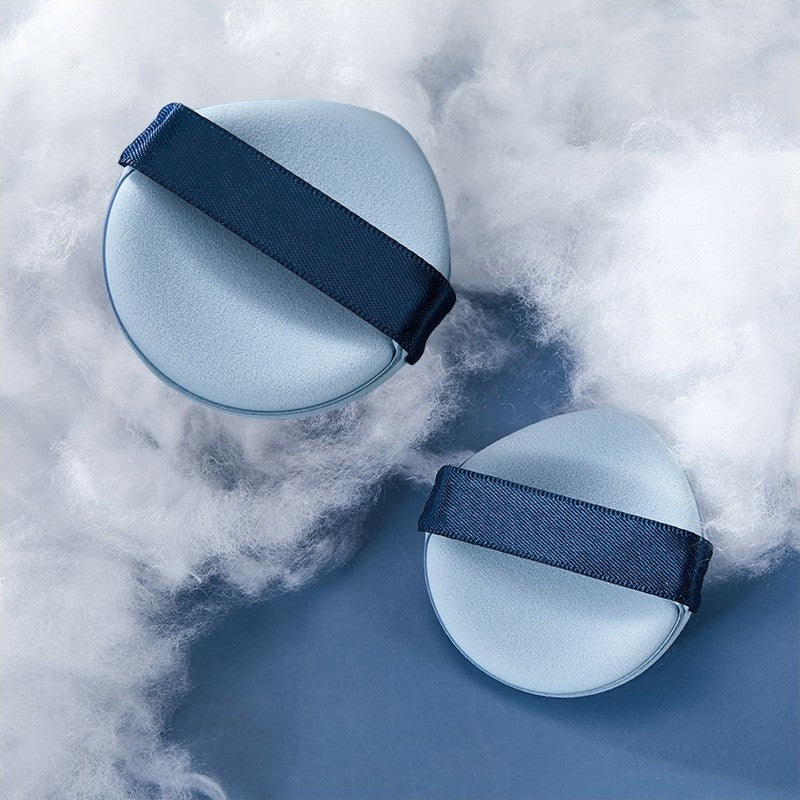 Burete de machiaj triunghiular reutilizabil – aplicator pentru fond de ten umed sau uscat, albastru