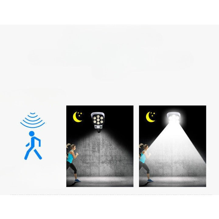 Cameră falsă solară 77 LED cu senzor de mișcare – efect de descurajare IP65