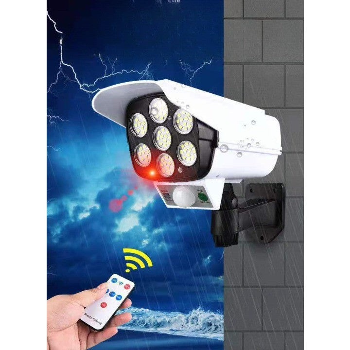 Cameră falsă solară 77 LED cu senzor de mișcare – efect de descurajare IP65