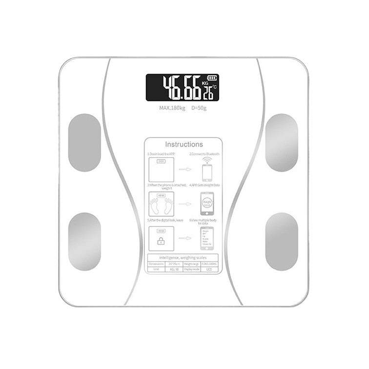 Cântar Electronic de Baie Smart cu Aplicație, Afișaj Digital și Termometru – 180 kg, Negru