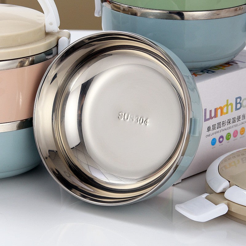 Lunch box inox 700 ml cu închidere etanșă și supapă aer – albastru compact