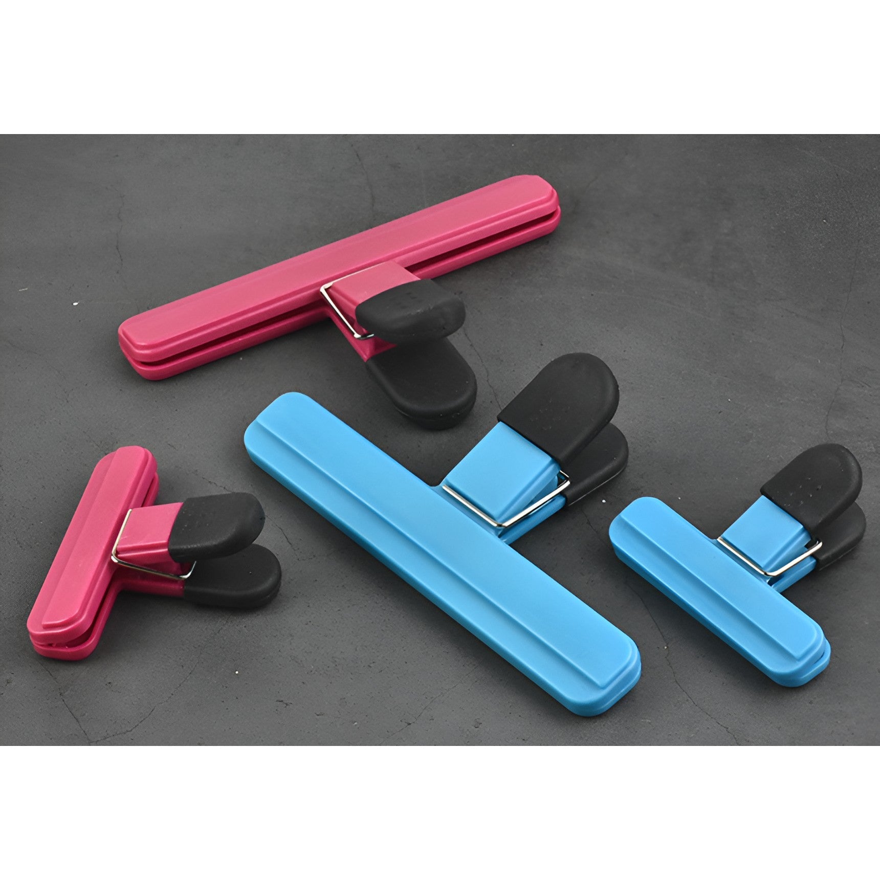 Clips multifuncțional pentru sigilarea pungilor – menține prospețimea alimentelor, albastru 15×7,5 cm