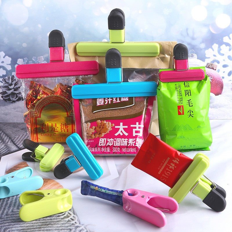 Clips multifuncțional pentru sigilarea pungilor – menține prospețimea alimentelor, albastru 15×7,5 cm