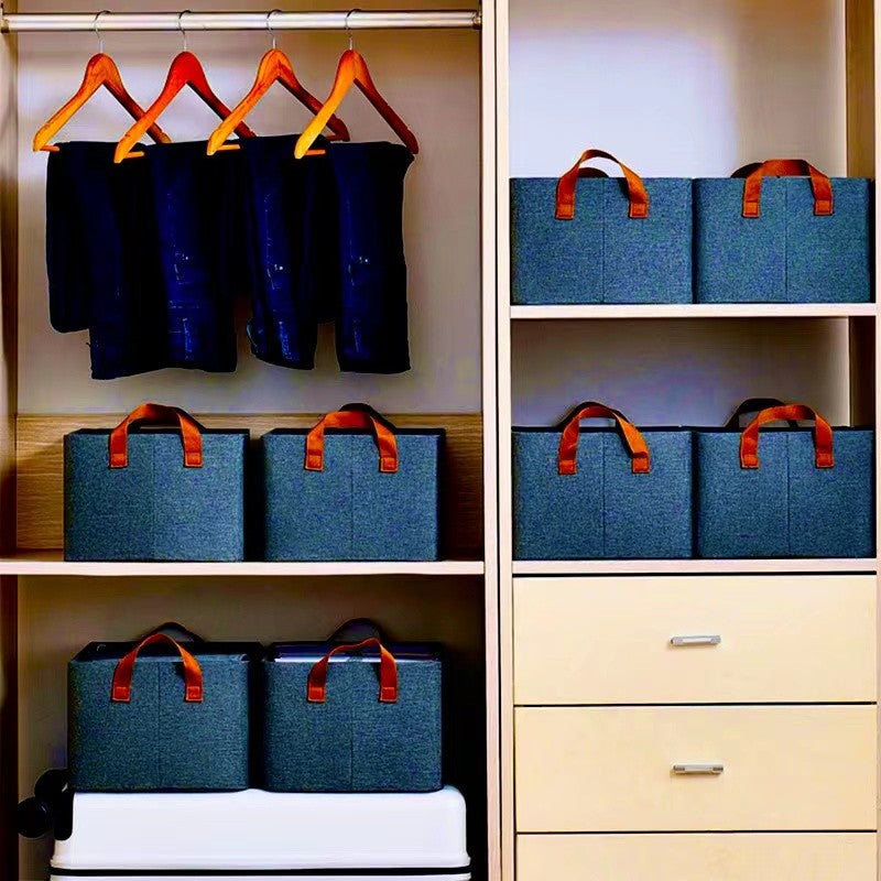 Cutie de depozitare pliabilă textilă 47×20×28 cm, albastră – organizator practic & lavabil