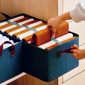 Cutie de depozitare pliabilă textilă 47×20×28 cm, albastră – organizator practic & lavabil