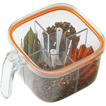 Cutie depozitare alimente cu 5 compartimente din plastic și silicon – etanșă și practică