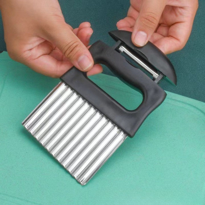 Cuțit pentru cartofi ondulați – tăiere ușoară și precisă legume în formă ondulată