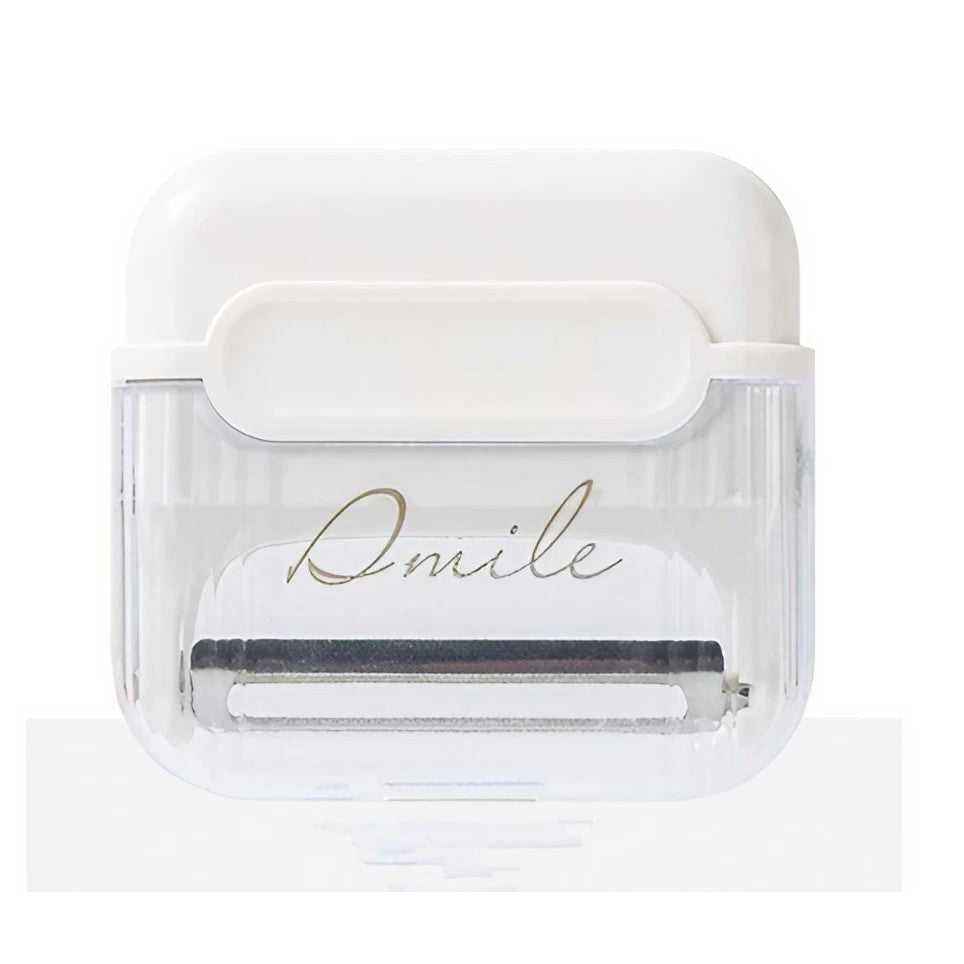 Decojitor manual portabil pentru legume și fructe, dublă lamă inox, magnetic, alb, 6,7×6×1,6 cm