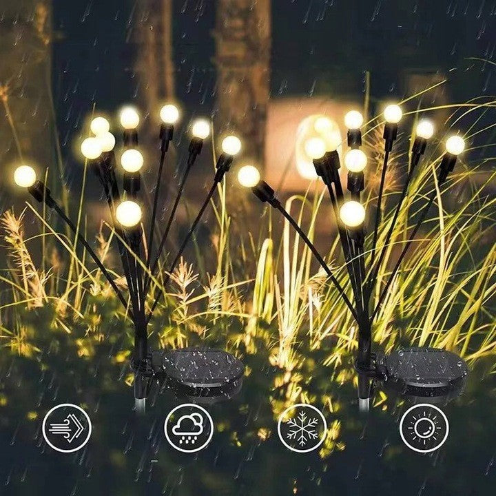 Decor grădină solar 6 bulbi alb-cald – iluminare ambientală fără fir