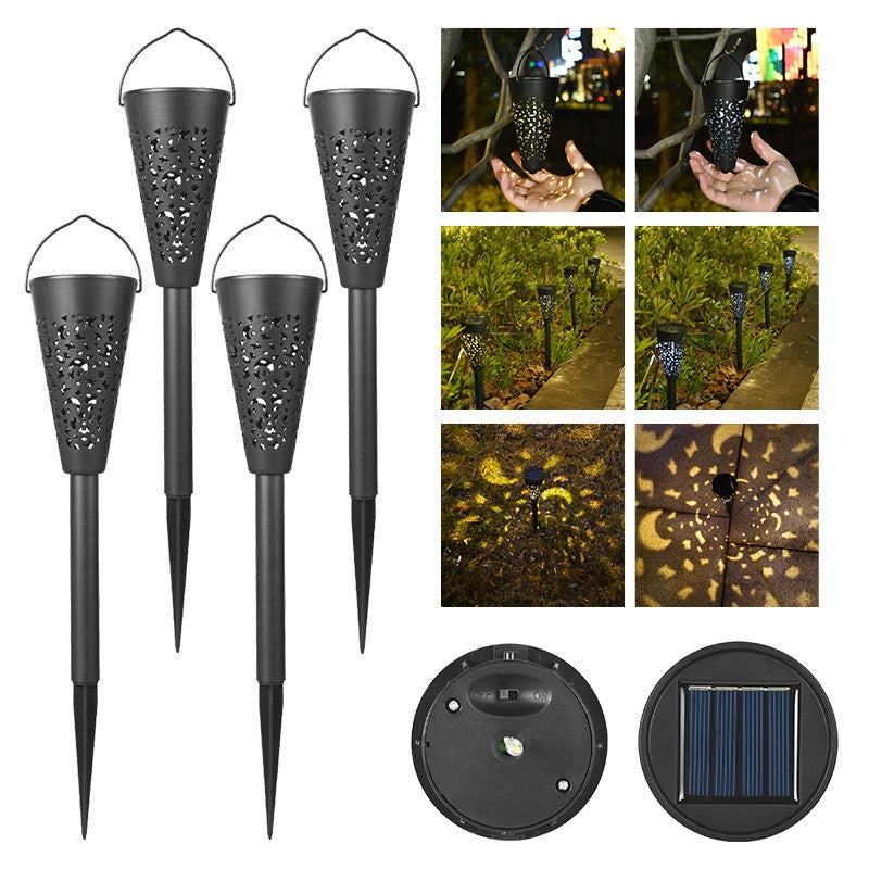 Decorațiune solară pentru grădină tip torță cu LED alb cald – iluminat ambiental exterior