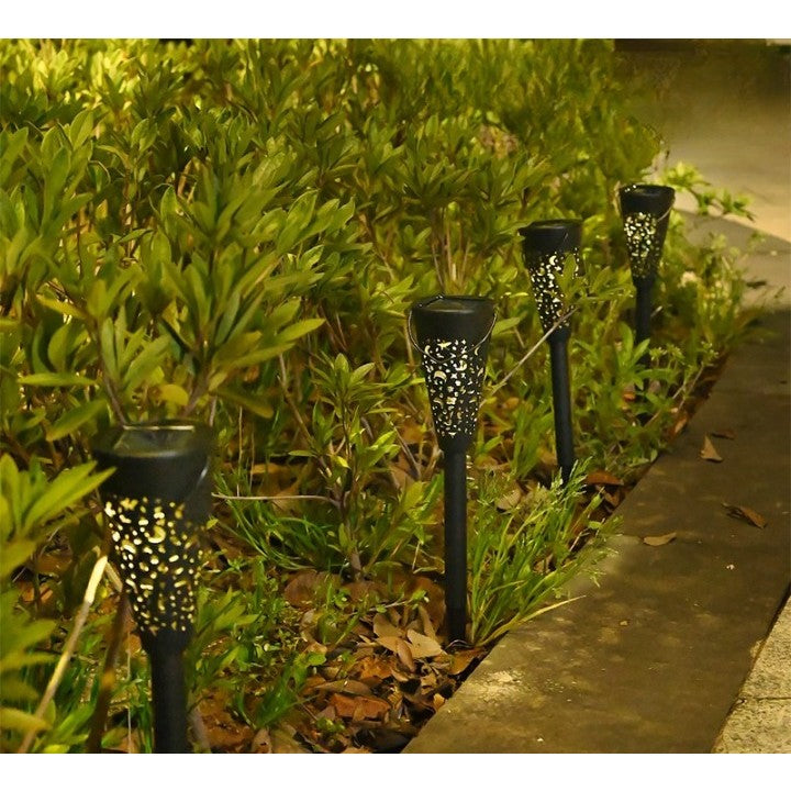 Decorațiune solară pentru grădină tip torță cu LED alb cald – iluminat ambiental exterior