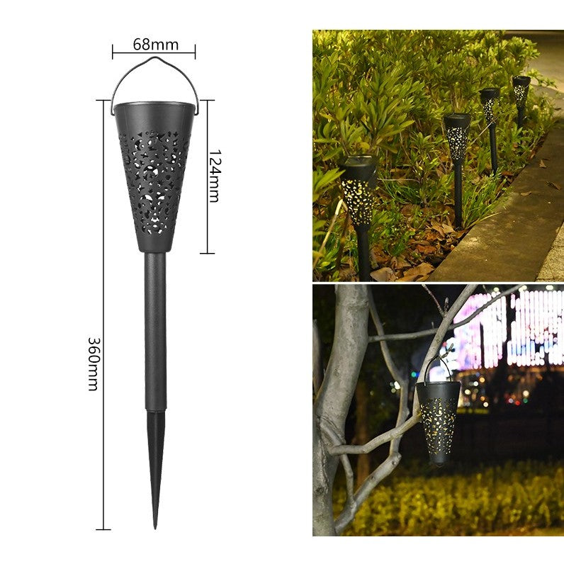 Decorațiune solară pentru grădină tip torță cu LED alb cald – iluminat ambiental exterior