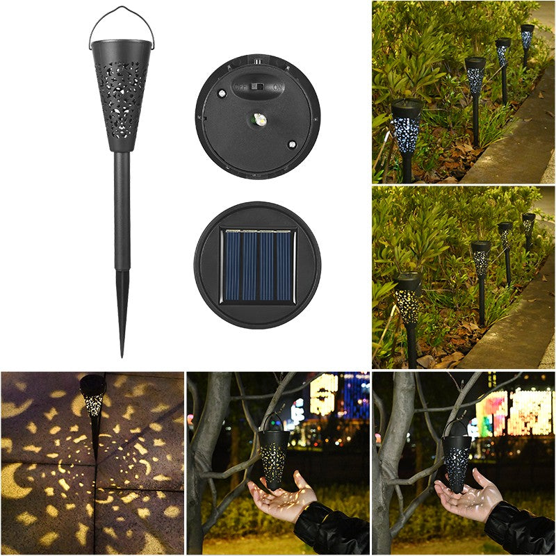 Decorațiune solară tip torță alb rece pentru grădină – iluminat ambiental exterior