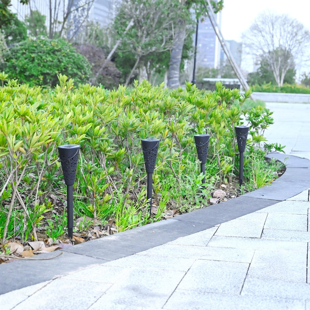 Decorațiune solară tip torță alb rece pentru grădină – iluminat ambiental exterior