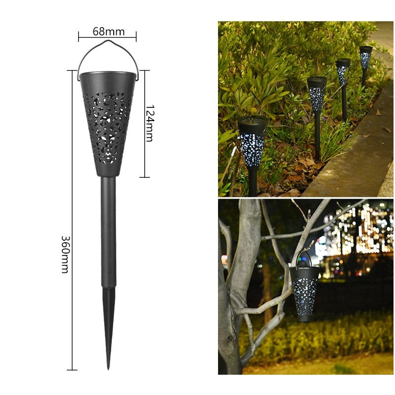 Decorațiune solară tip torță alb rece pentru grădină – iluminat ambiental exterior