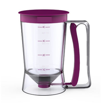 Dispenser pentru aluat prăjituri 900 ml, plastic cu mâner cu arc, ușor de utilizat, mov