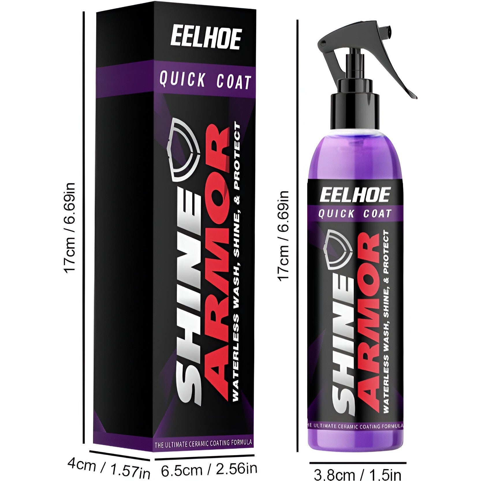 Spray hidrofob auto 3‑în‑1 – Curățare rapidă, luciu & protecție nanotehnologică 100 ml