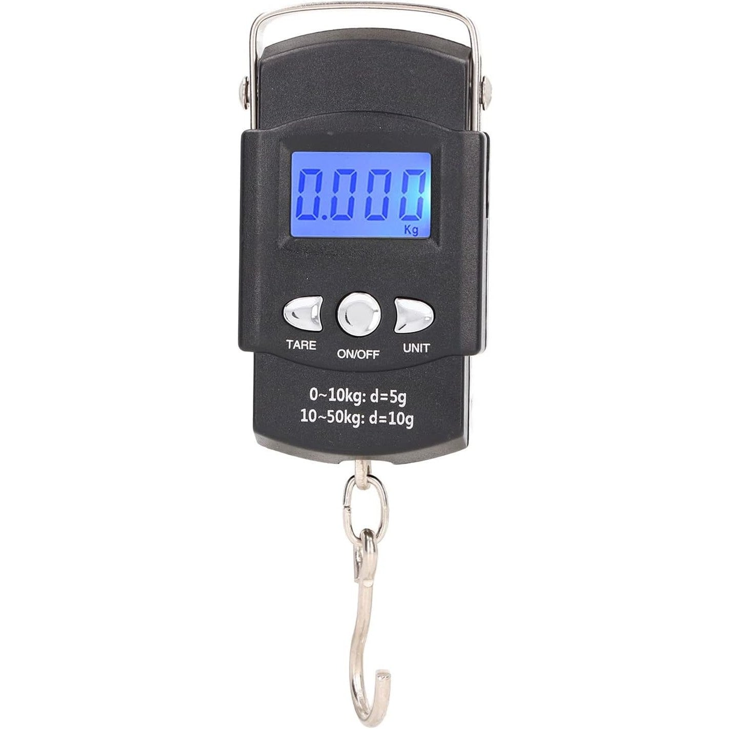 Cântar digital de mână cu cârlig și metru incorporat – portabil, capacitate 50 kg, design compact și practic