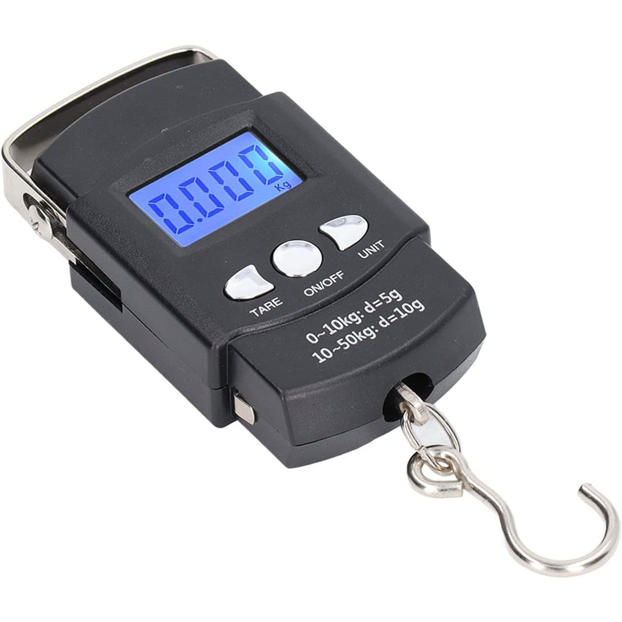 Cântar digital de mână cu cârlig și metru incorporat – portabil, capacitate 50 kg, design compact și practic