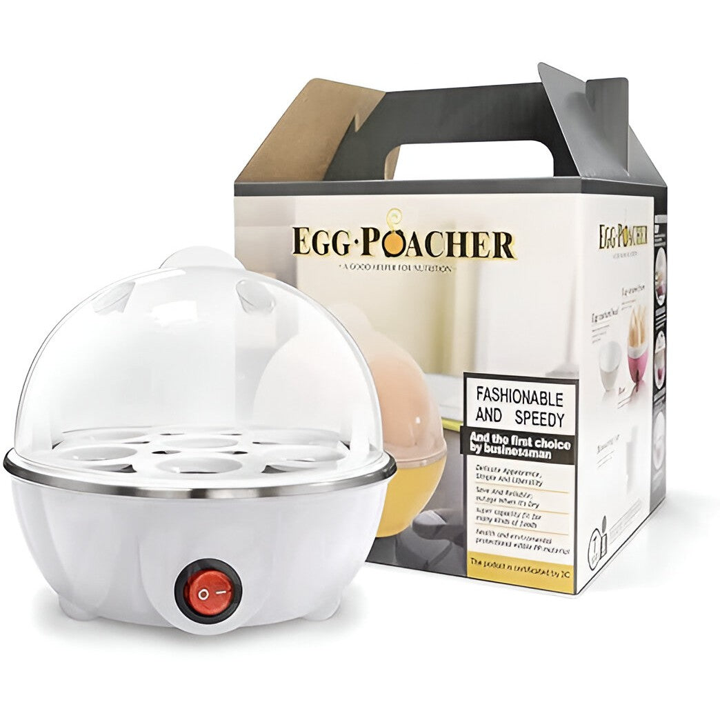 Fierbător electric ouă 7 ouă, oprire automată, 3 moduri de fierbere, capac alb