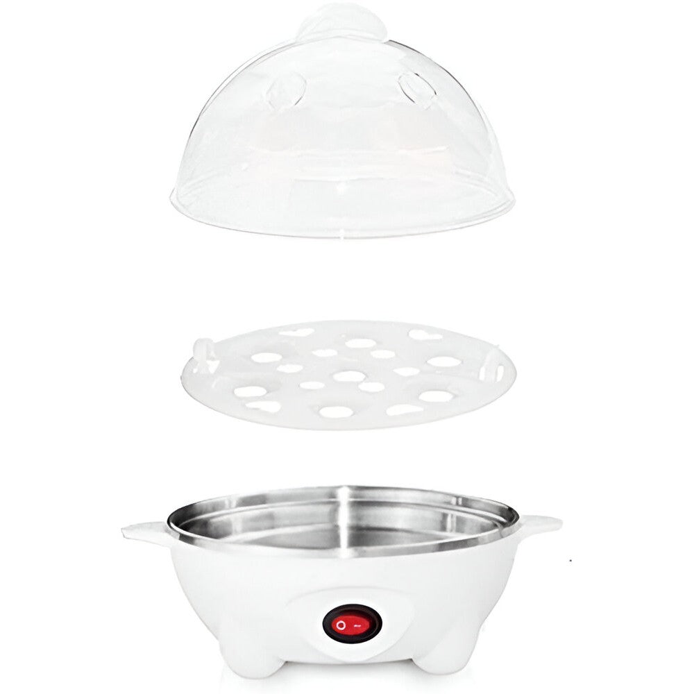 Fierbător electric ouă 7 ouă, oprire automată, 3 moduri de fierbere, capac alb