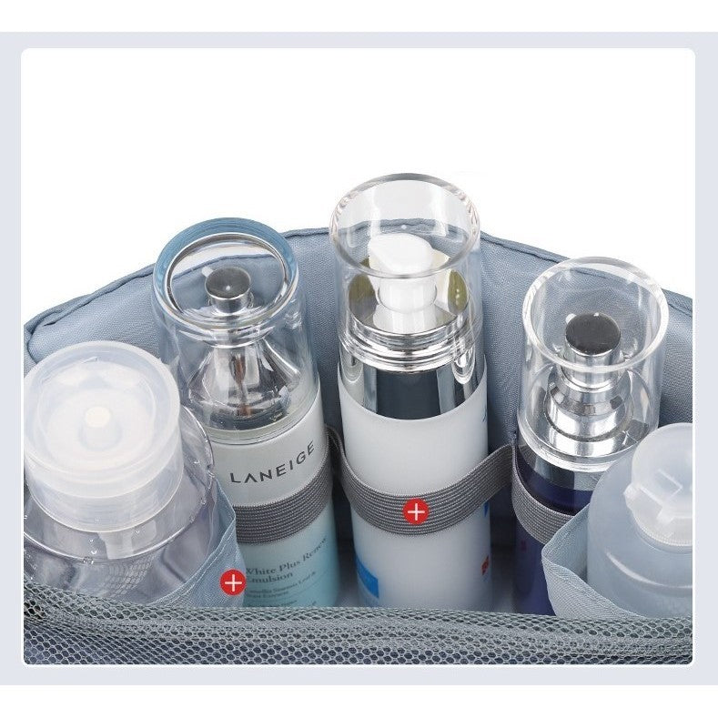 Geantă cosmetice voiaj impermeabilă, 3 compartimente & agăţătoare, gri 47 × 28 × 20 cm