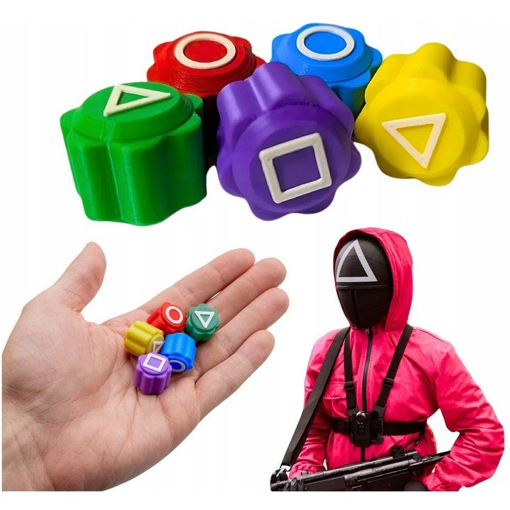 Gonggi joc coreean tradițional cu tablă pătrată – set dexteritate 5 piese 7,2 cm