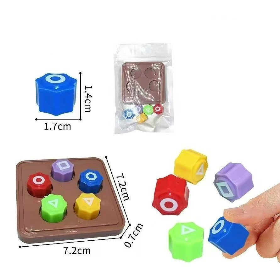 Gonggi joc coreean tradițional cu tablă pătrată – set dexteritate 5 piese 7,2 cm