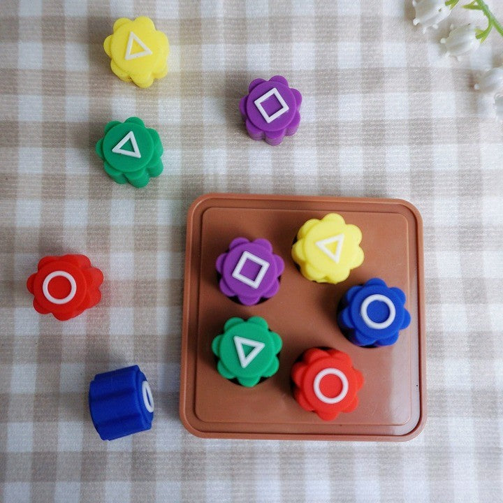 Gonggi joc coreean tradițional cu tablă pătrată – set dexteritate 5 piese 7,2 cm