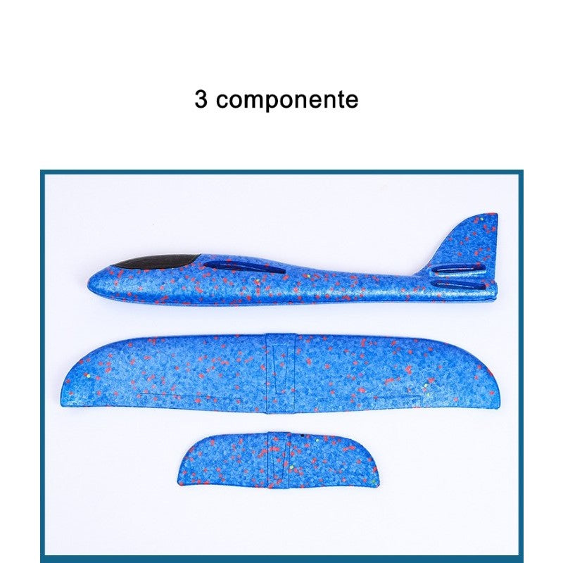 Planor din polistiren 47 cm albastru cu lumini LED – jucărie zburătoare pentru exterior