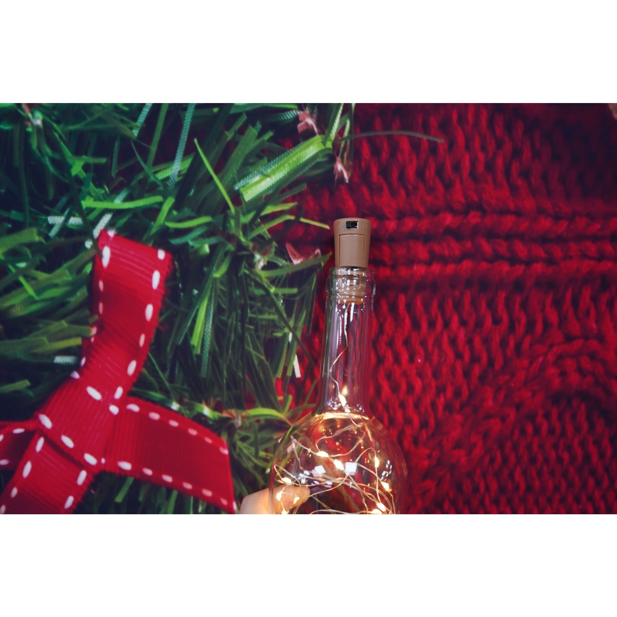 Instalație Crăciun 3 m 30 LED alb‑cald pe baterii – fir cupru flexibil interior/exterior